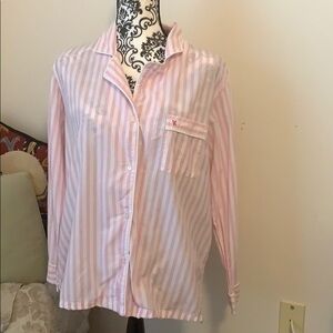 Victoria secret cotton pink stripe pajamas size M